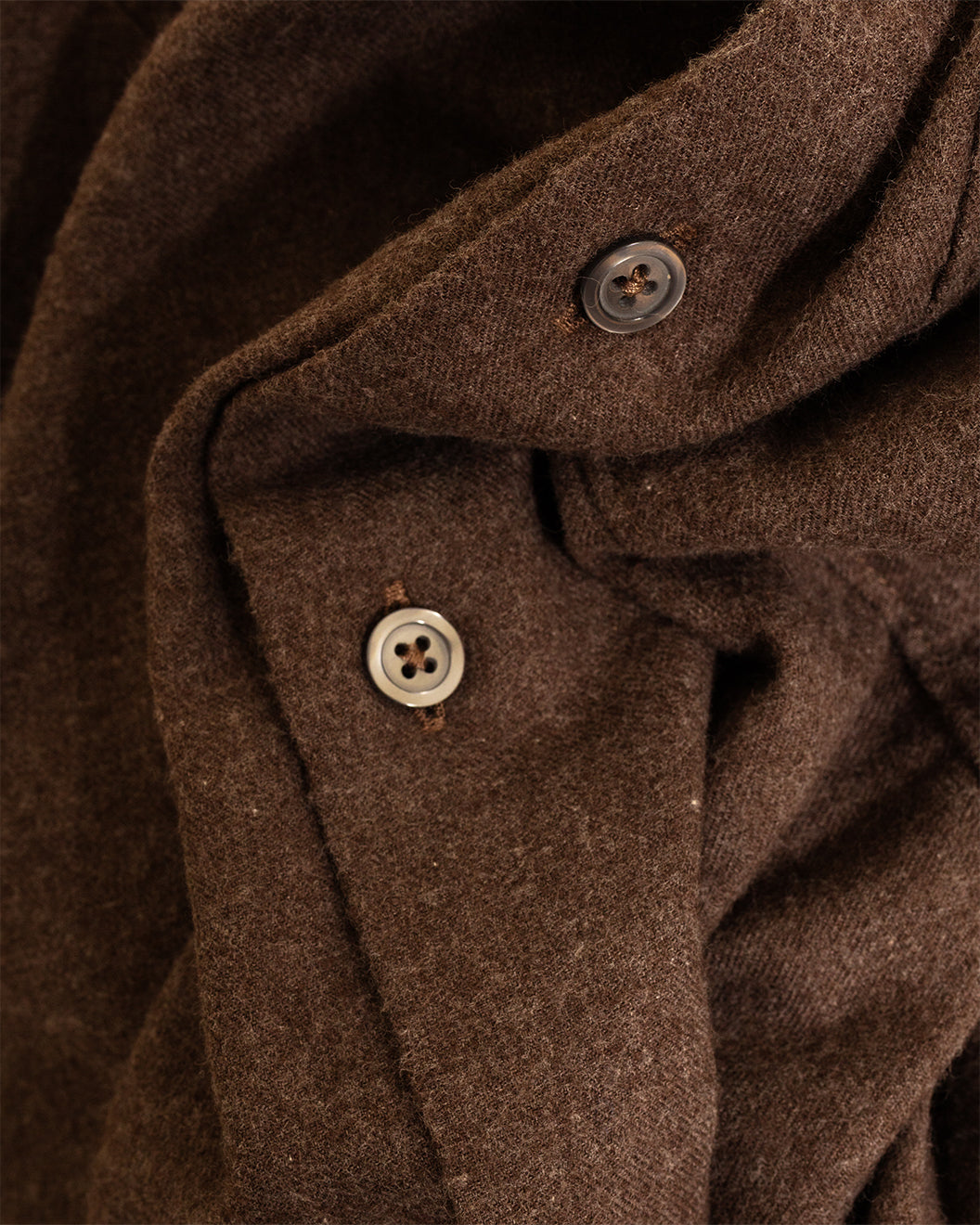 Square Pocket Shirt Brushed Flannel Brown