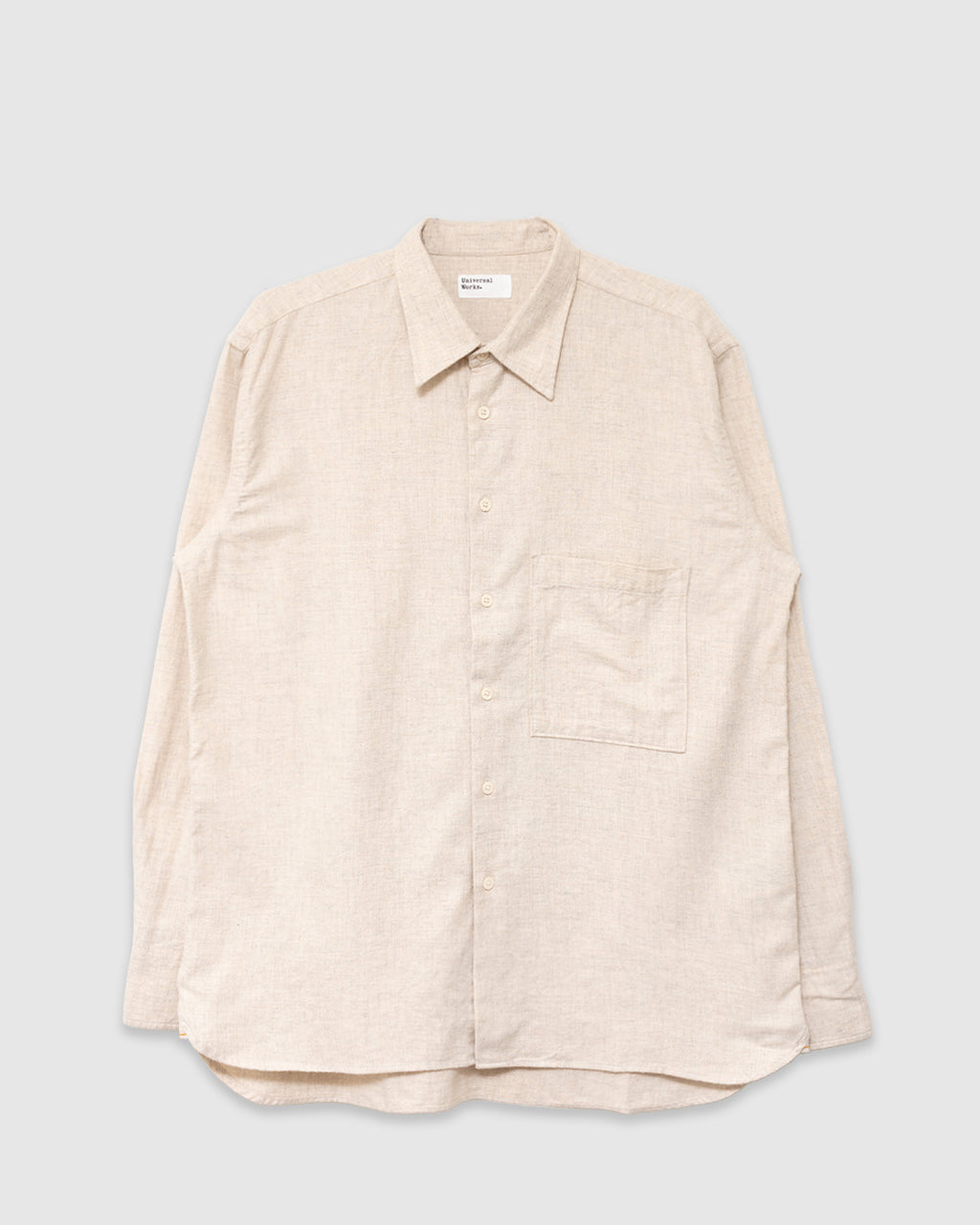 Square Pocket Shirt Brushed Flannel Ecru