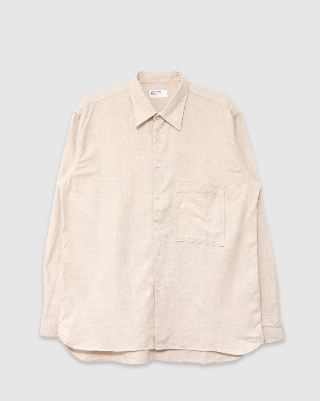 Square Pocket Shirt Brushed Flannel Ecru