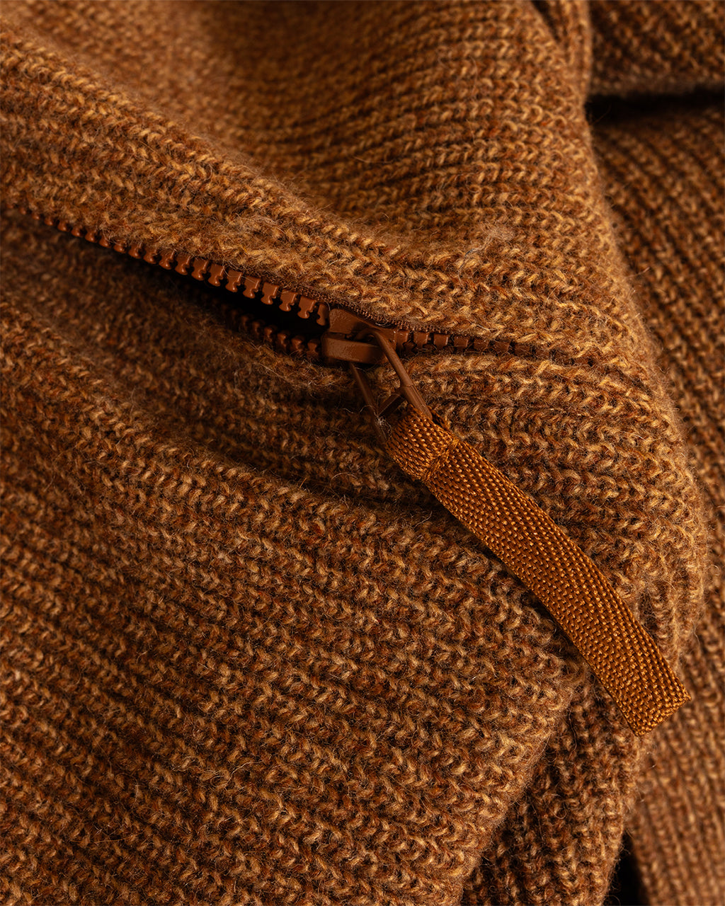 Zip Cardigan Eco Wool Tawny