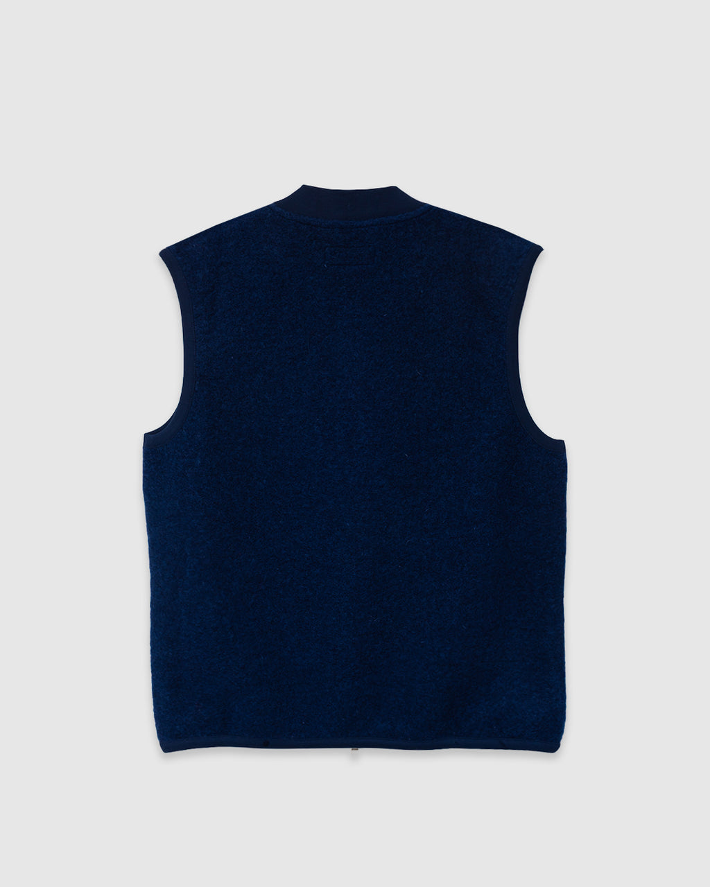 Wool Fleece Zip Waistcoat Indigo