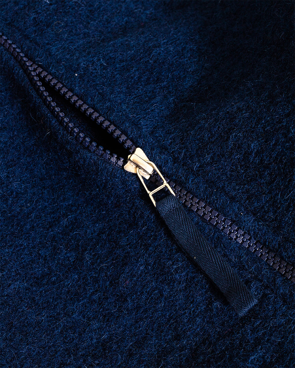 Wool Fleece Zip Waistcoat Indigo