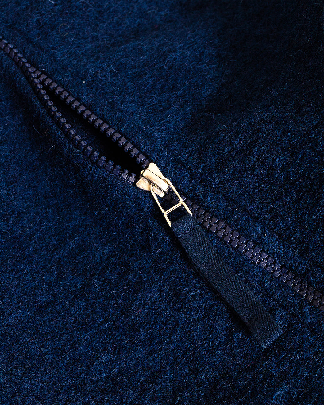 Wool Fleece Zip Waistcoat Indigo