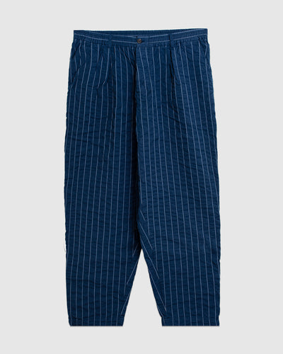 Pleated Track Pant Chester Stripe Navy