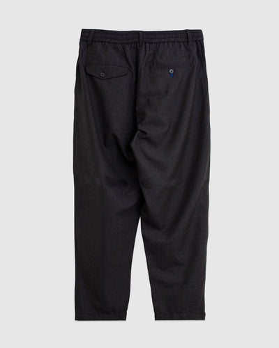 Pleated Track Pant Tropical Suiting Brown Marl