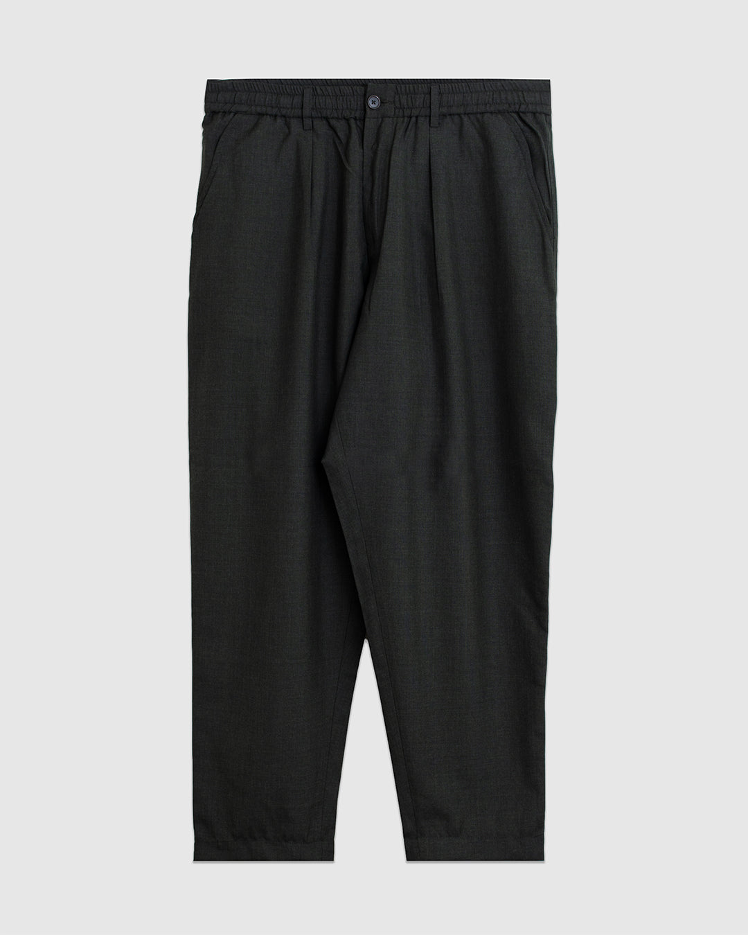 Pleated Track Pant Tropical Suiting Olive Marl