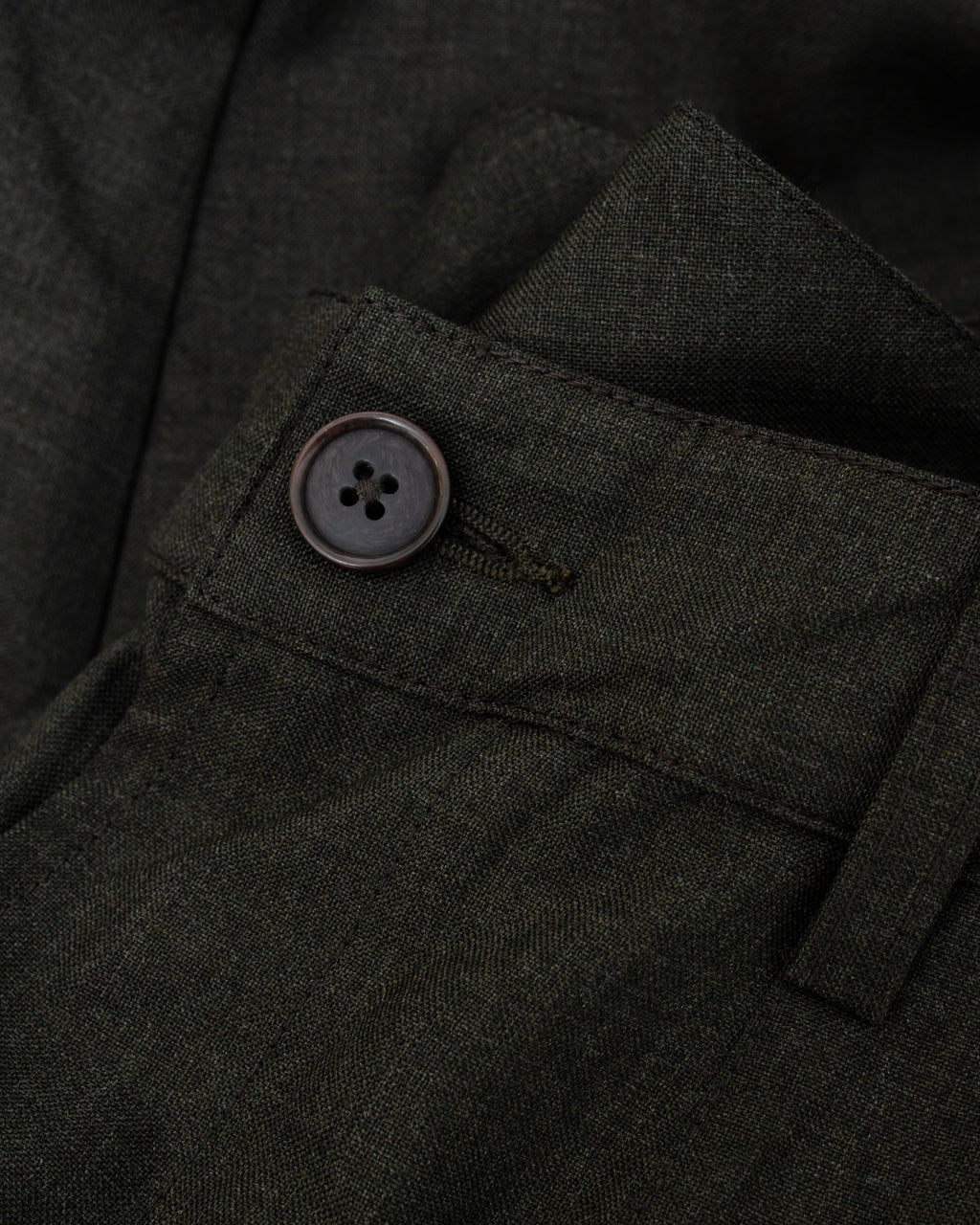 Pleated Track Pant Tropical Suiting Olive Marl