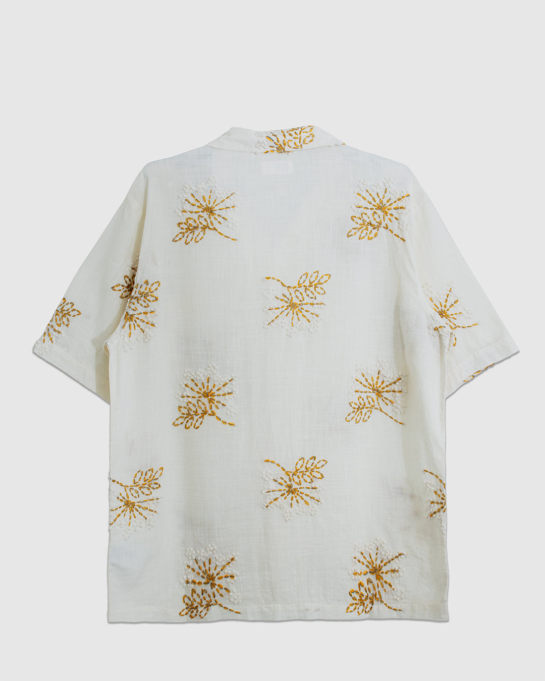 Road Shirt Hand Emb Stripe Ecru