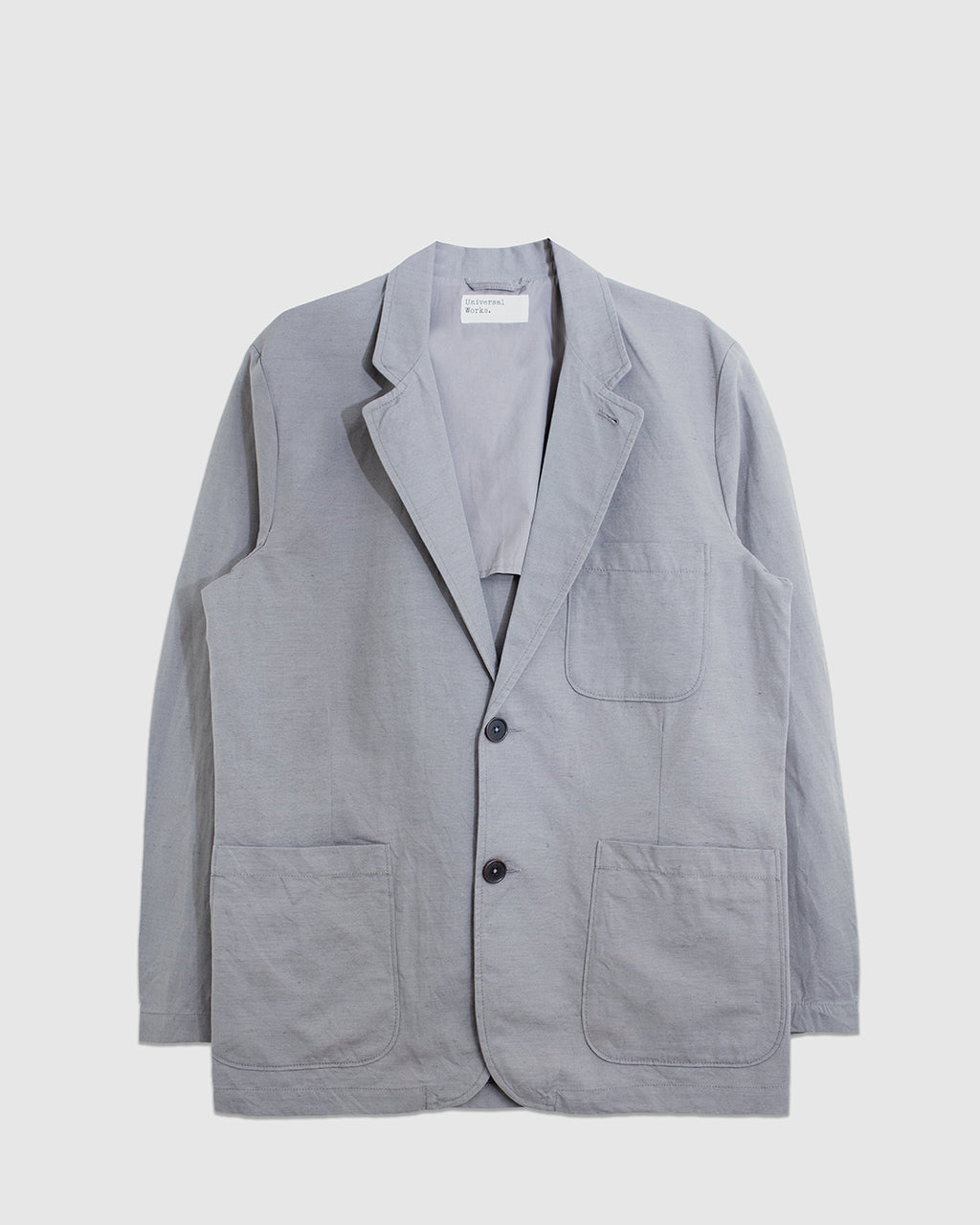 Two Button Jacket Linen Slub Mid Grey