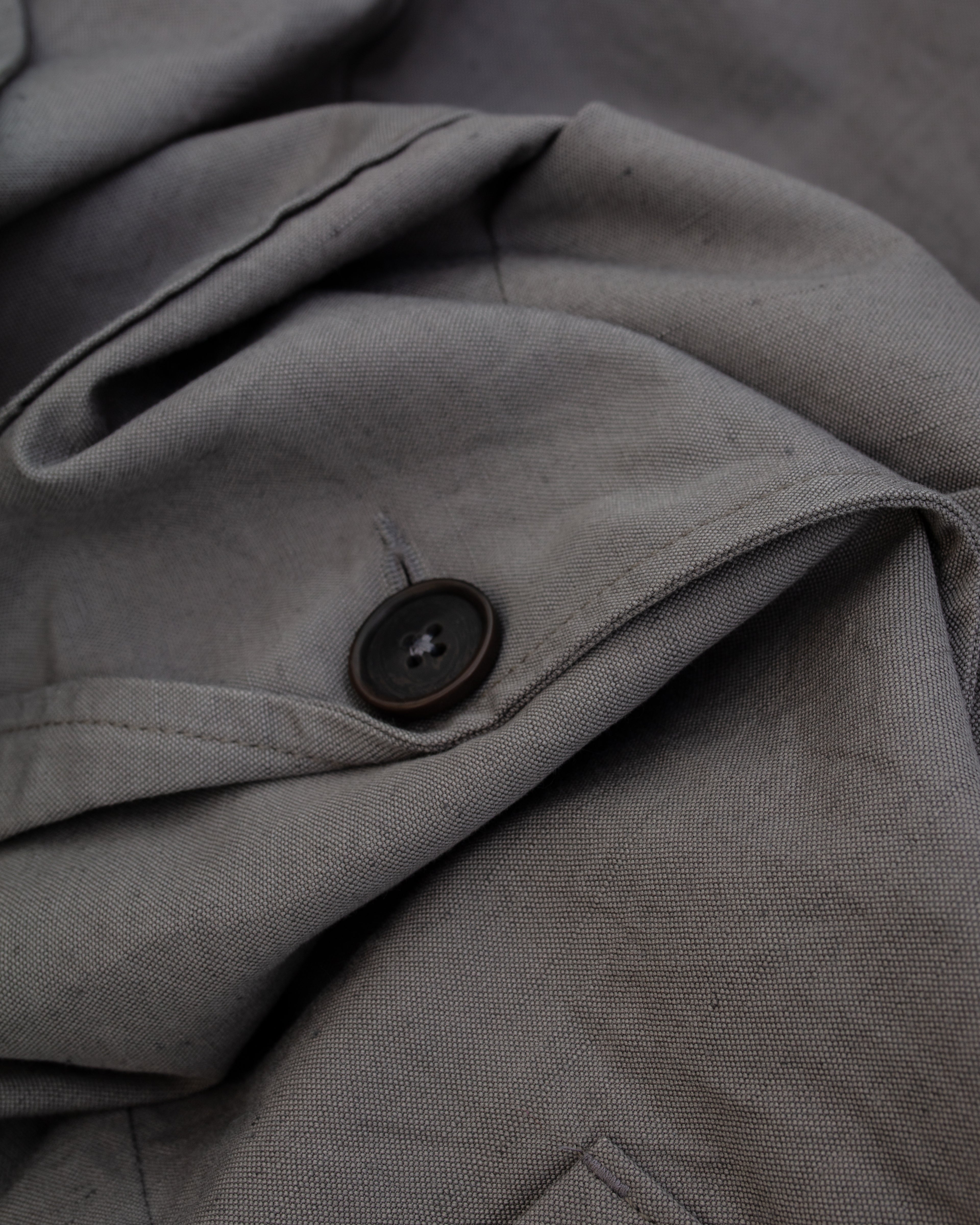 Two Button Jacket Linen Slub Mid Grey