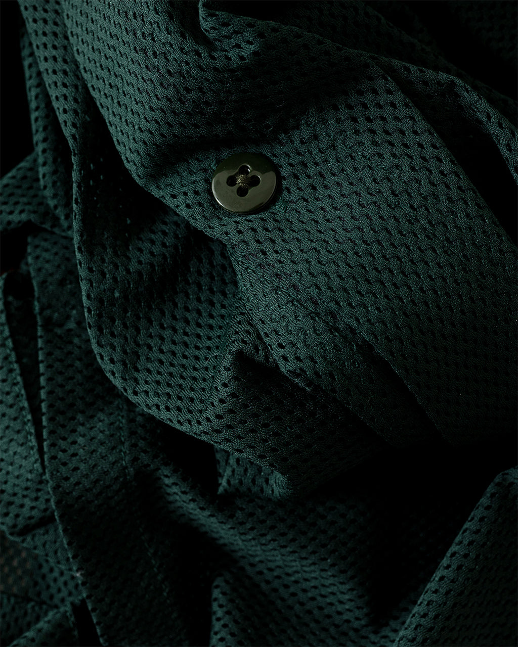 V-Neck Cardigan Knit Mesh Dark Green