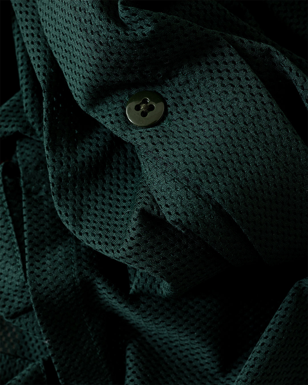 V-Neck Cardigan Knit Mesh Dark Green