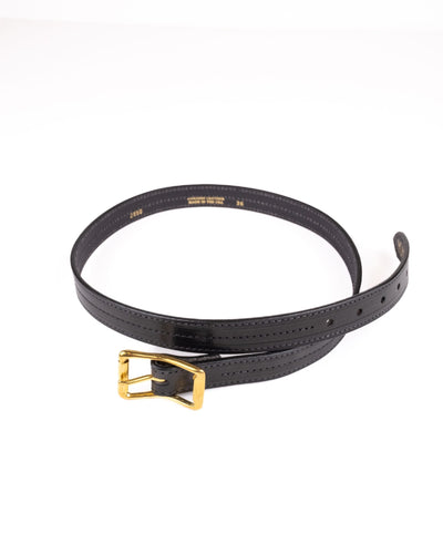 1" Triple Stitched Belt - Black w/ Black Stitch
