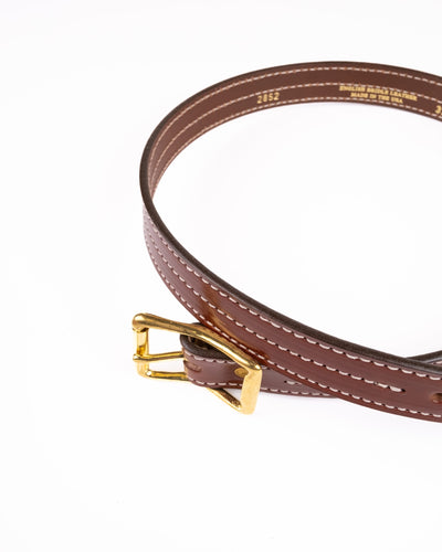 1" Triple Stitched Belt - Oakbark w/ Natural Stitch