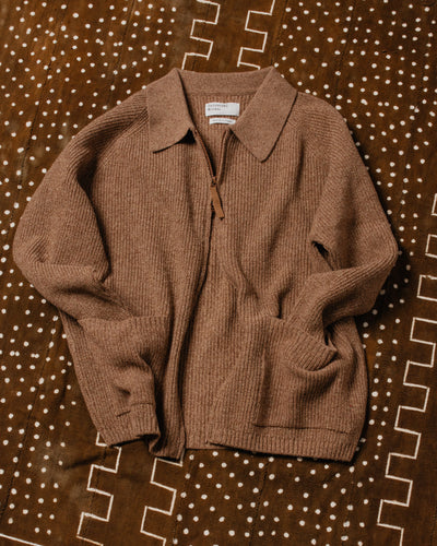 Zip Cardigan Eco Wool Tawny