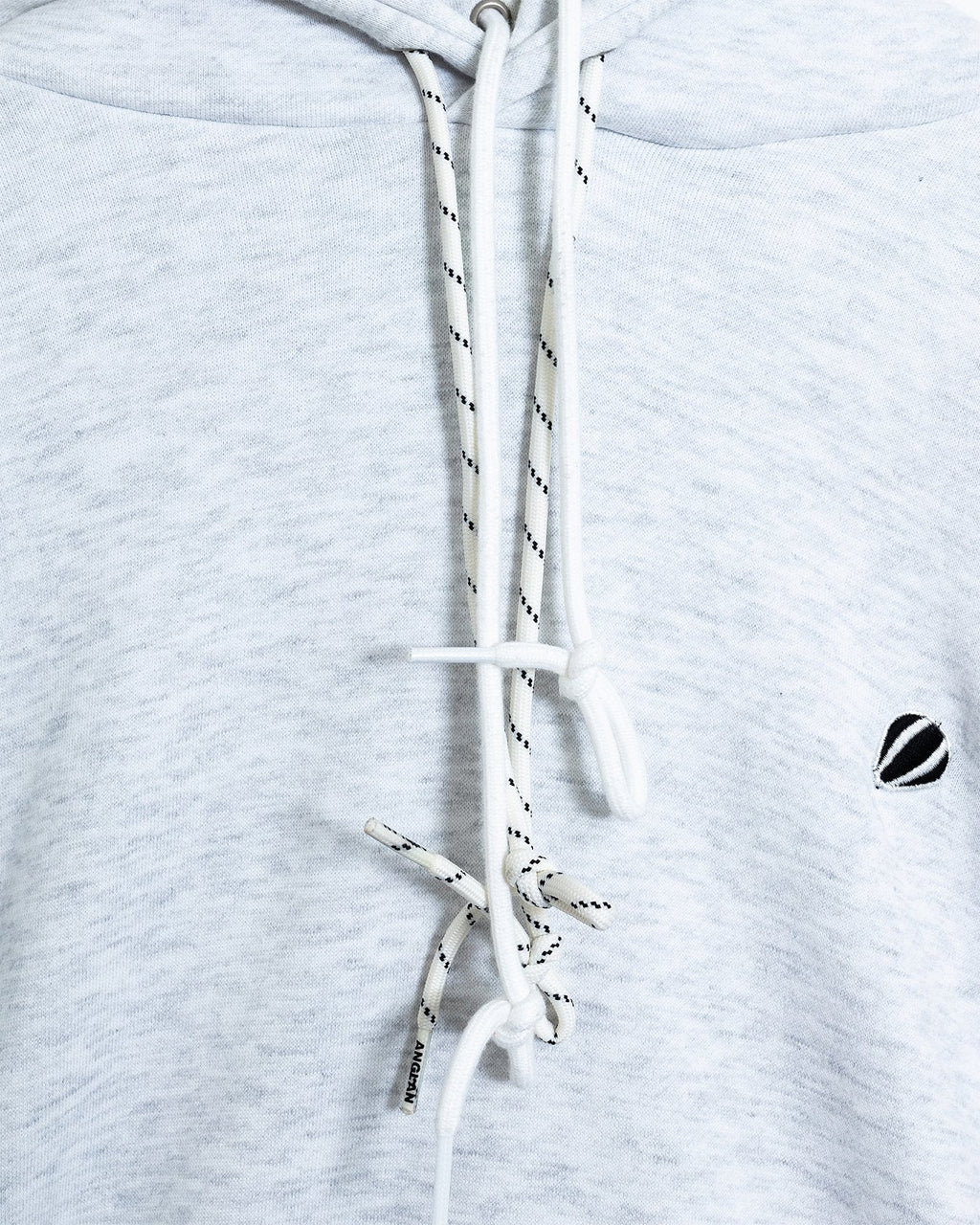 Oblique Balloon Double Hoodie - White - ANGLAN