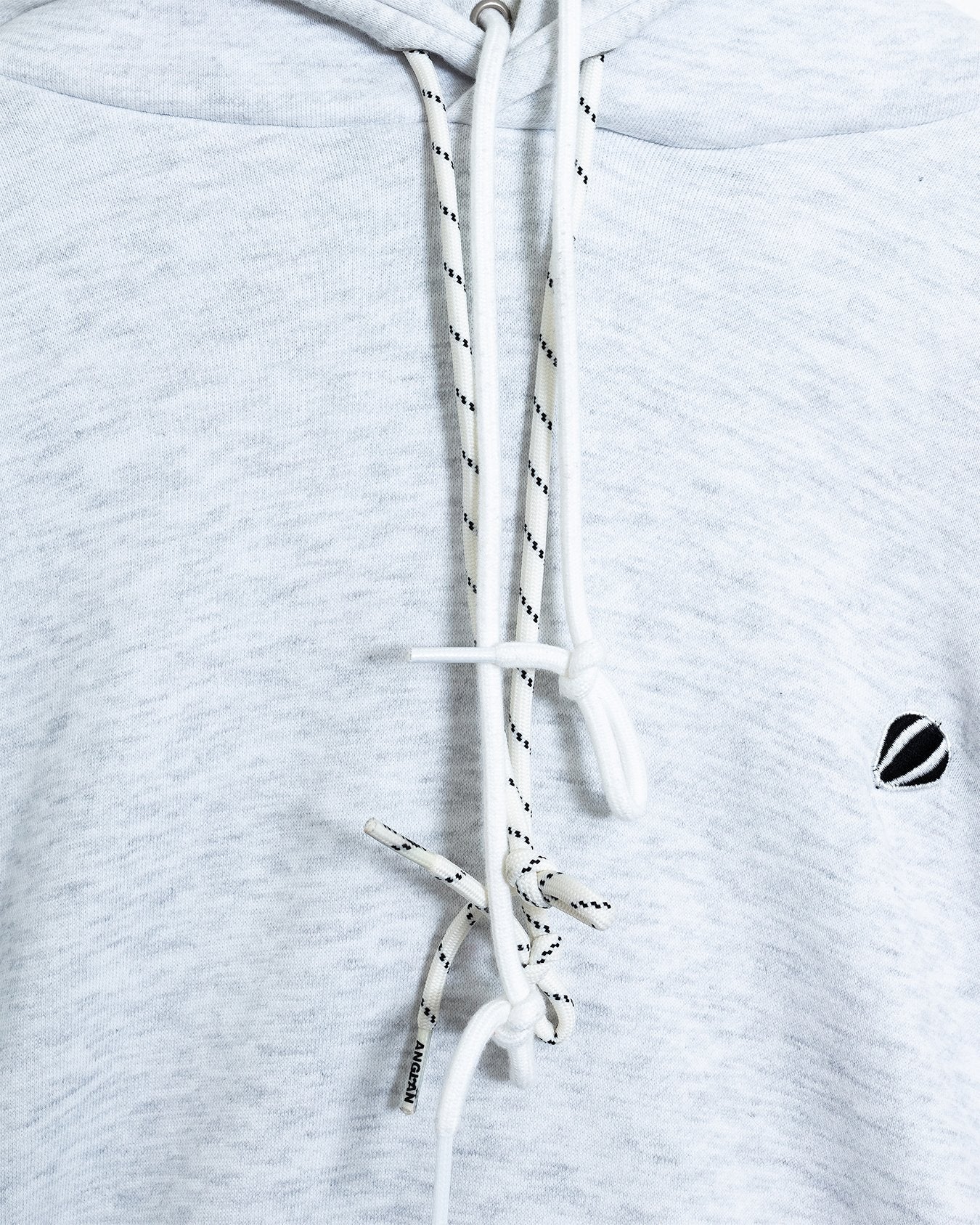 Oblique Balloon Double Hoodie - White - ANGLAN