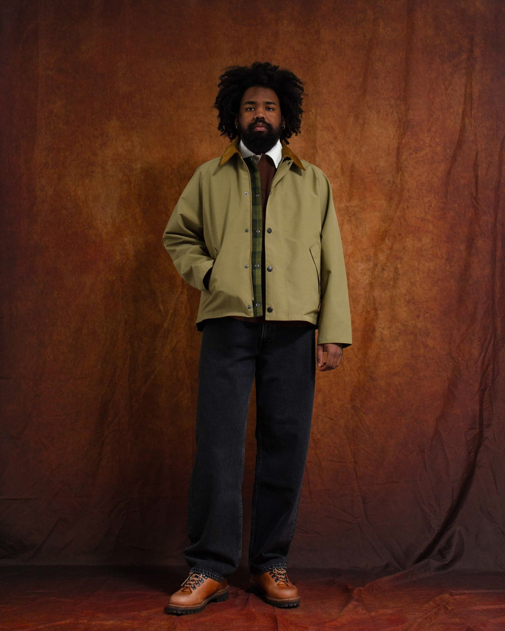 OS Reversible Transporter Casual Jacket Bleached Olive - BARBOUR