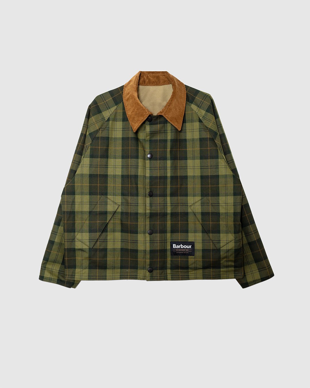 OS Reversible Transporter Casual Jacket Bleached Olive - BARBOUR