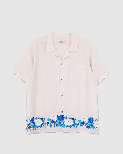 Pearl Lawn Linen Camp Shirt Natural - BATHER