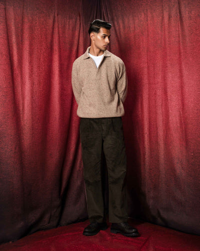 Allez Wool Knit Polo Super Wool Beige - CAMO