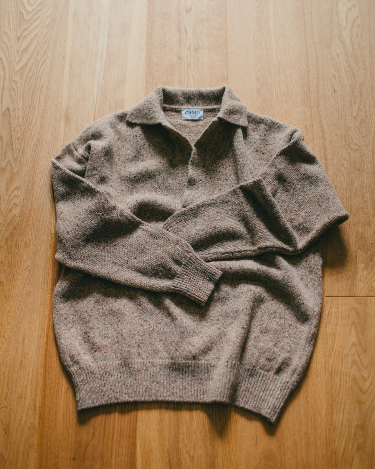 Allez Wool Knit Polo Super Wool Beige - CAMO