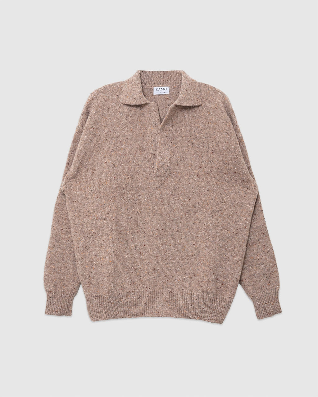 Allez Wool Knit Polo Super Wool Beige - CAMO