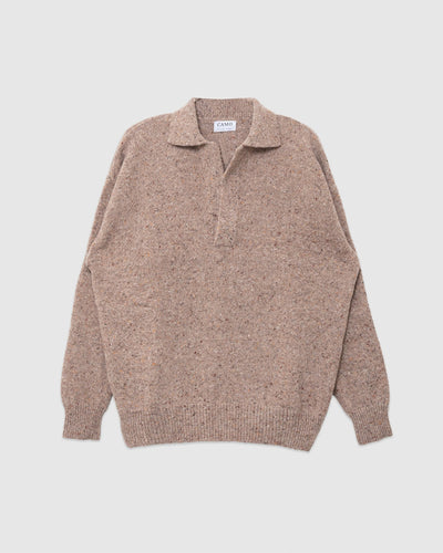 Allez Wool Knit Polo Super Wool Beige - CAMO