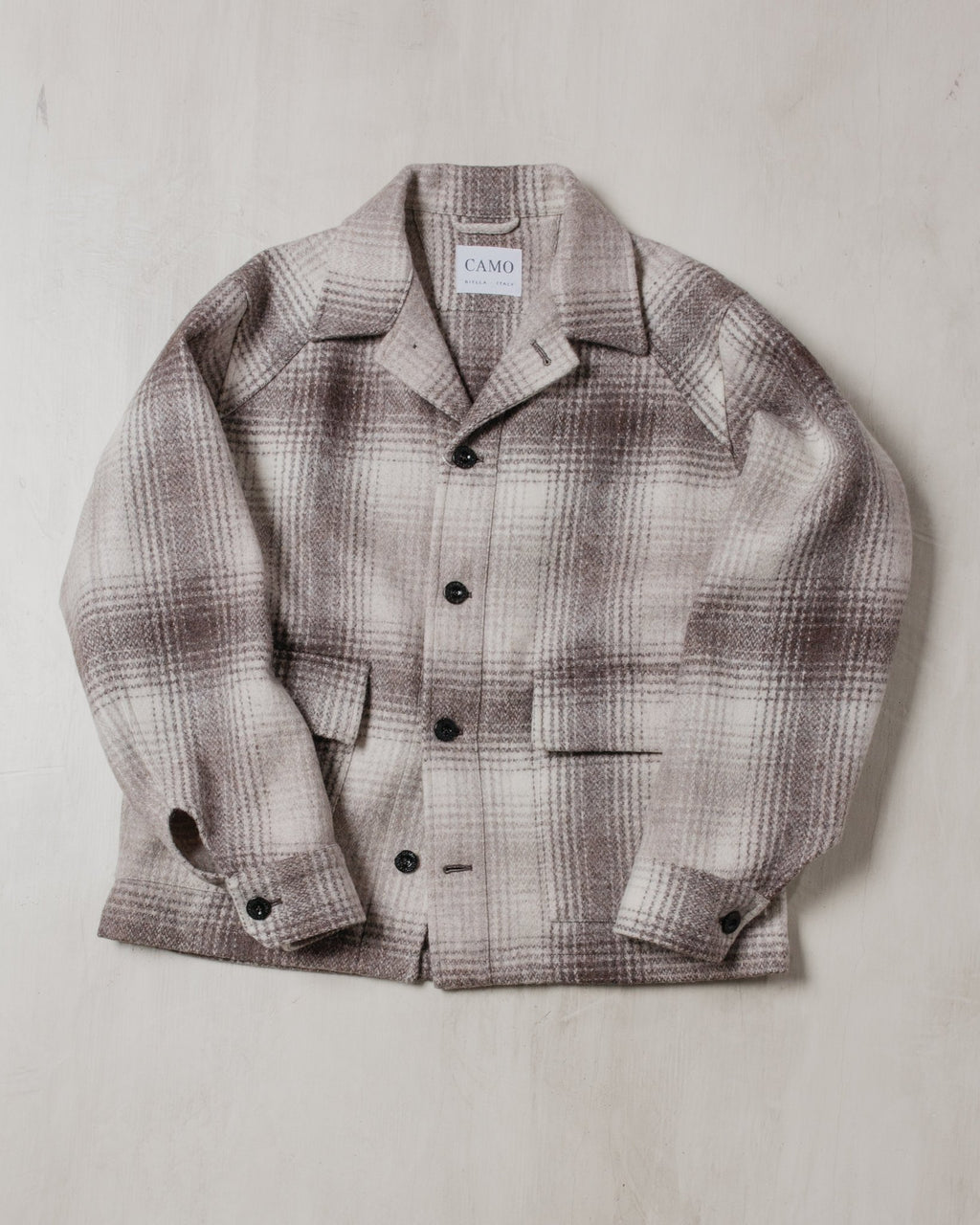 Brother New Shirt Jacket Check Square Beige - CAMO