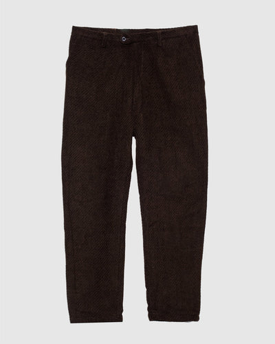 Seabiscuit Wide Trousers Trama Brown Wool/ Cotton - CAMO