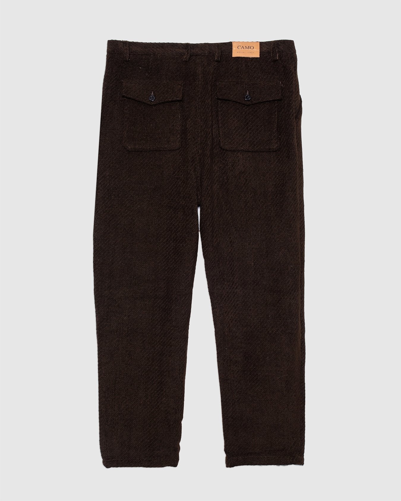 Seabiscuit Wide Trousers Trama Brown Wool/ Cotton - CAMO