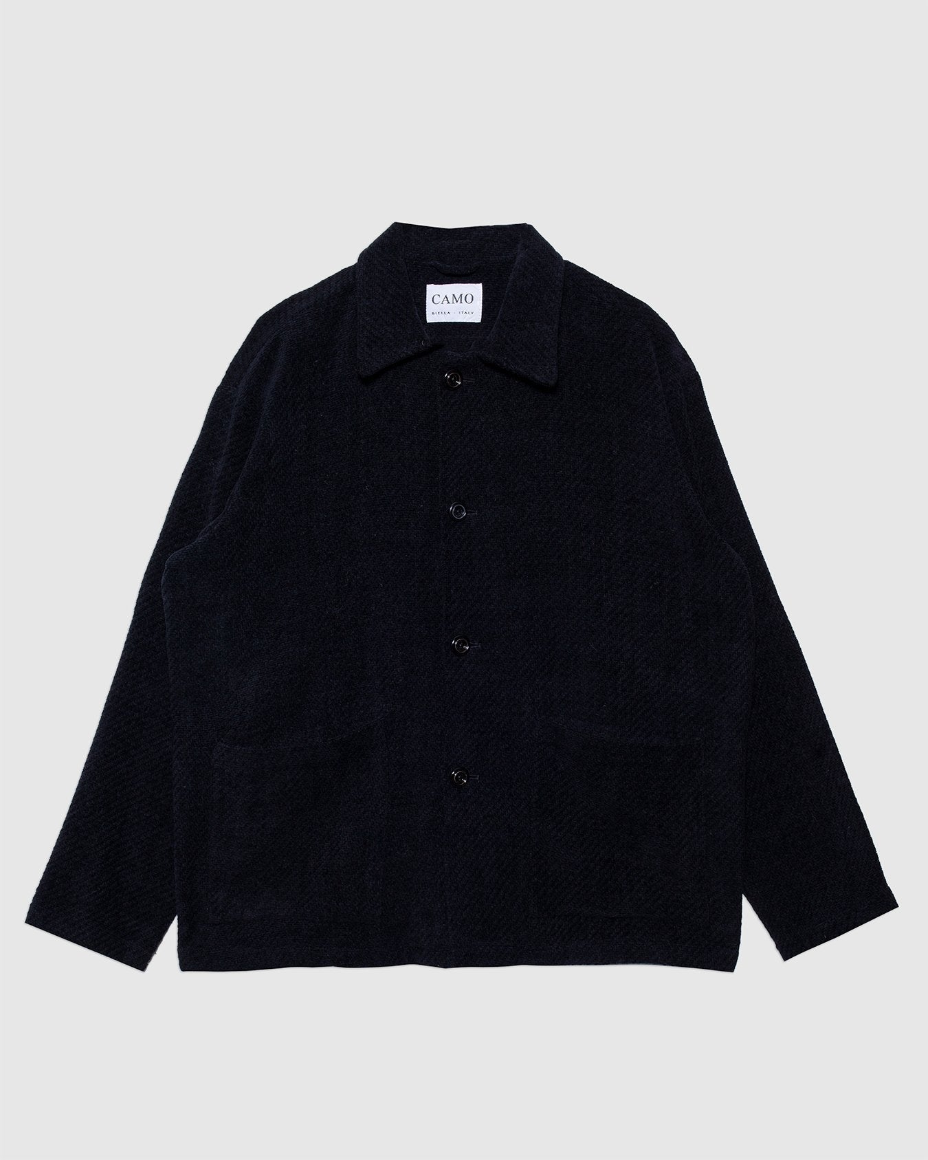Tisserand Air Wide Jacket Trama Black Wool/ Cotton - CAMO