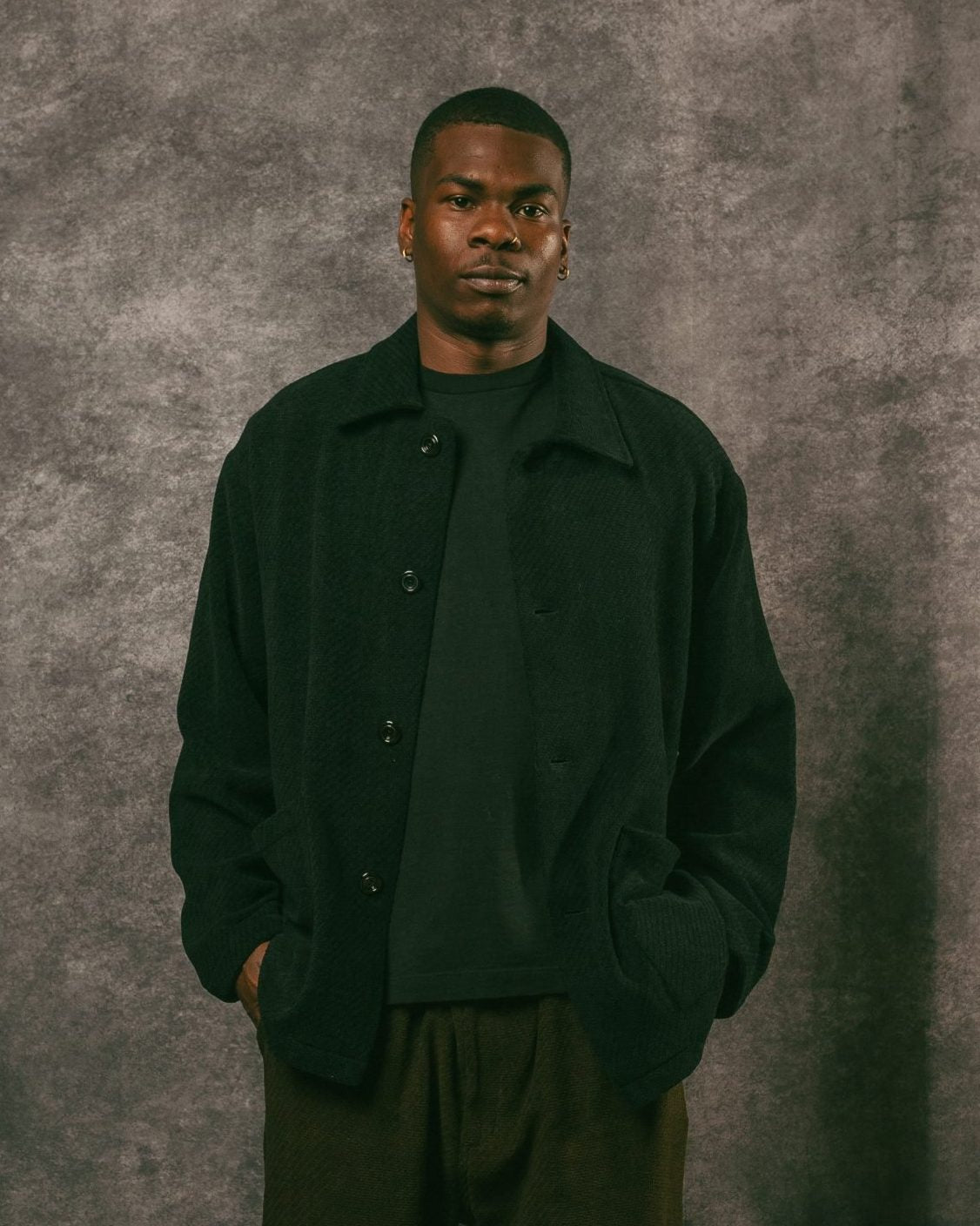Tisserand Air Wide Jacket Trama Black Wool/ Cotton - CAMO