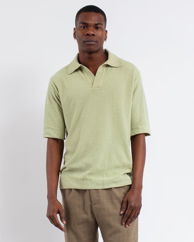 Voltaire Knit Boucle Polo Sage - CAMO