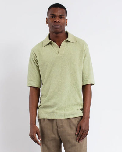 Voltaire Knit Boucle Polo Sage - CAMO