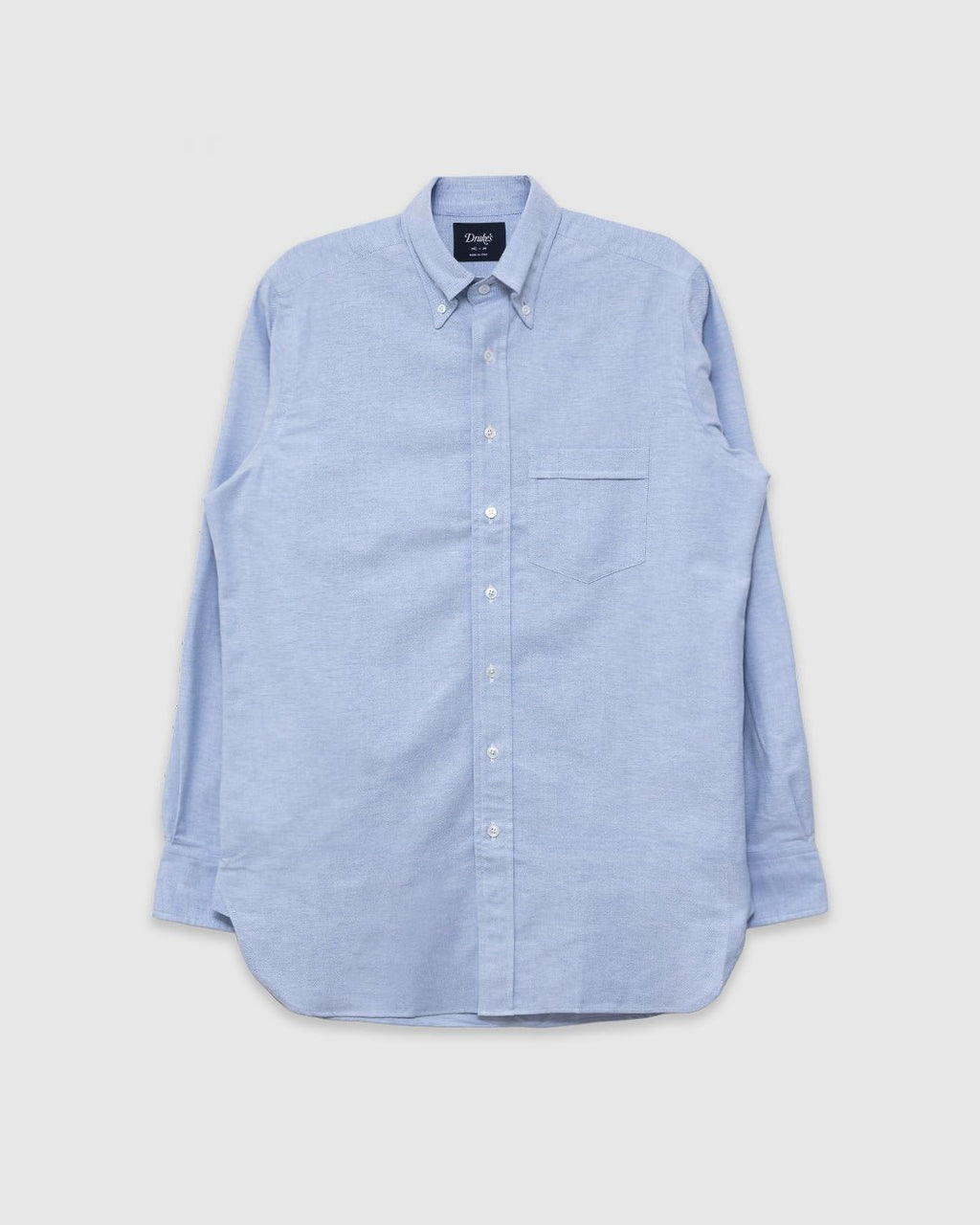 Button Down Oxford Shirt Ice Blue - DRAKE'S