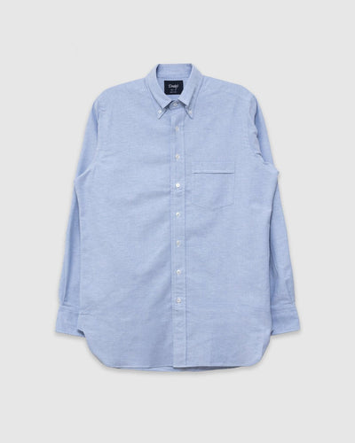 Button Down Oxford Shirt Ice Blue - DRAKE'S