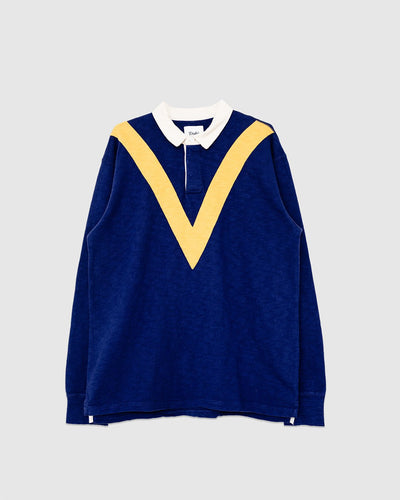 Chevron Flame Rugby Navy & Yellow - DRAKE'S
