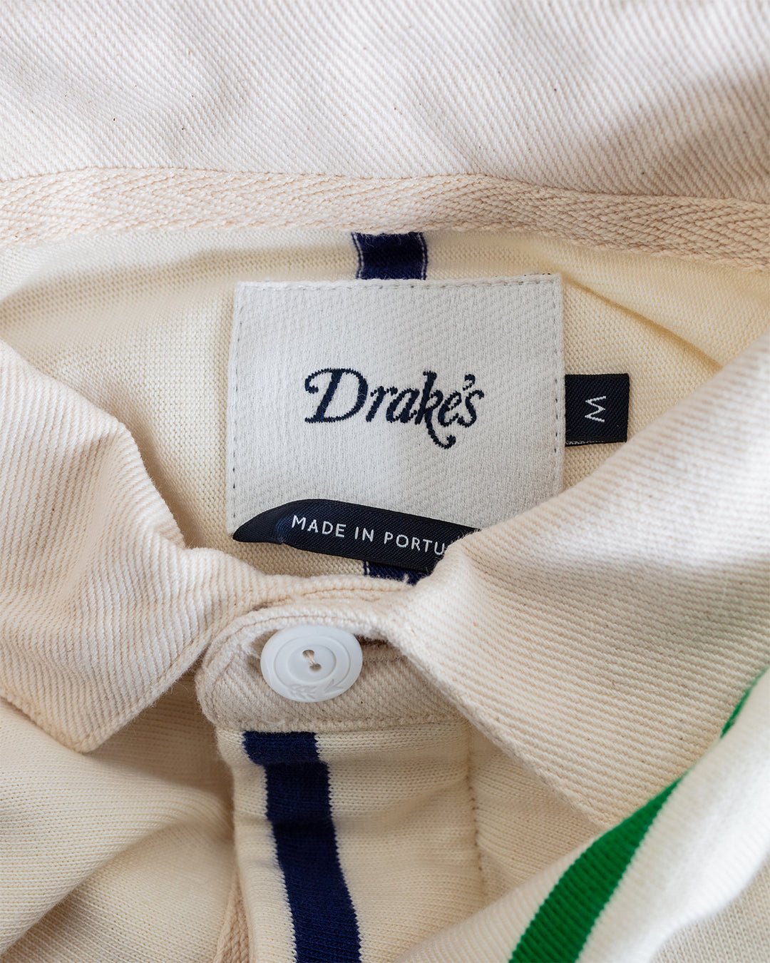 Colourful Vertical Stripe Rugby White Multi - DRAKE'S