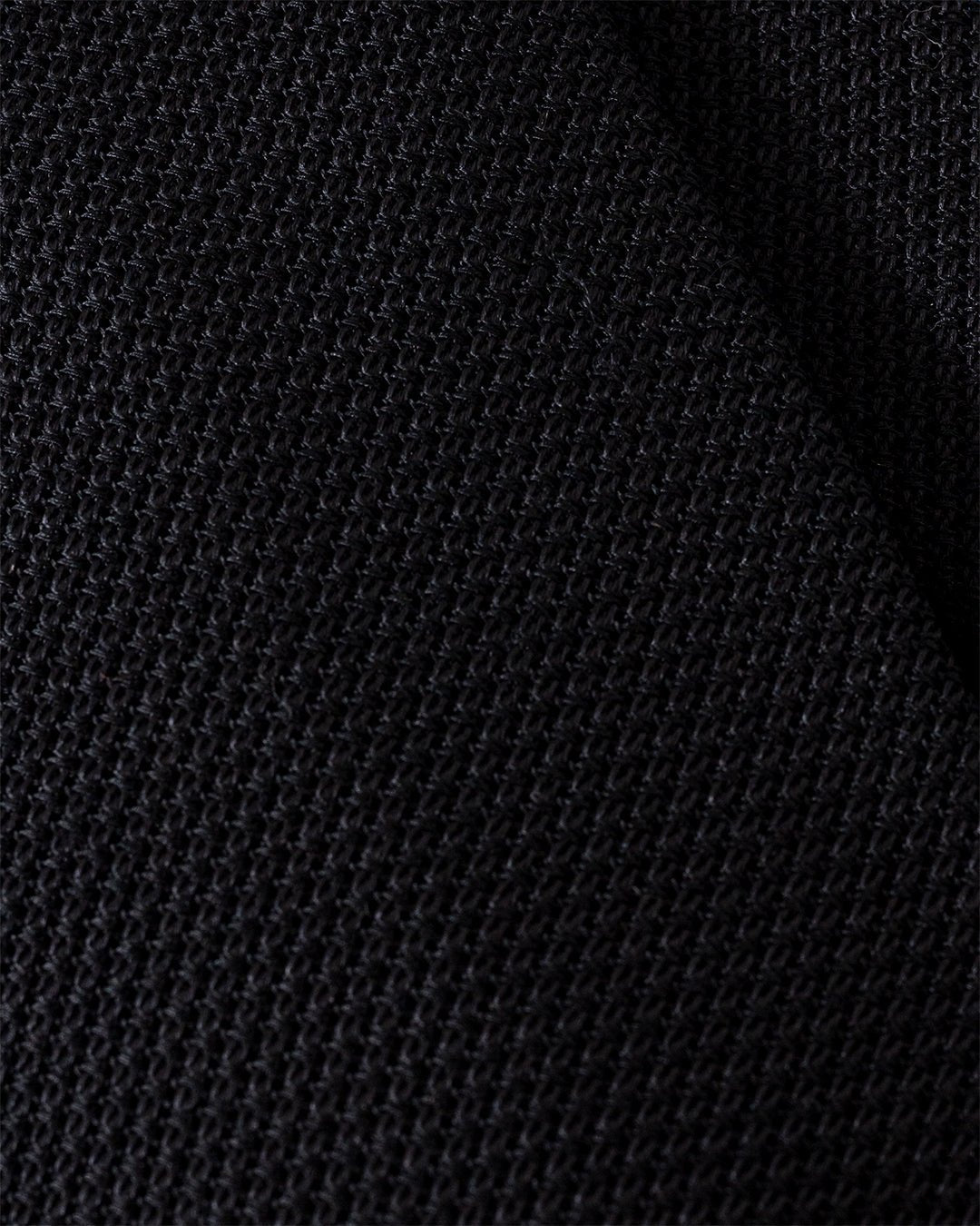 Fine Woven Grenadine Silk Hand Rolled Tie Black - DRAKE'S