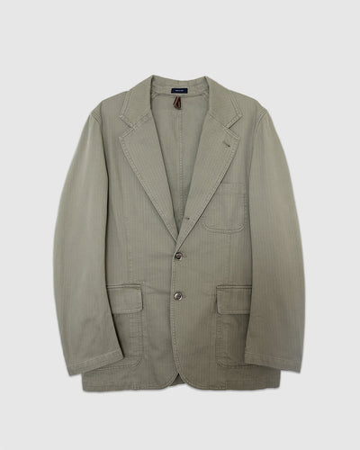Herringbone Twill Cotton Games Blazer Mk. I Olive - DRAKE'S