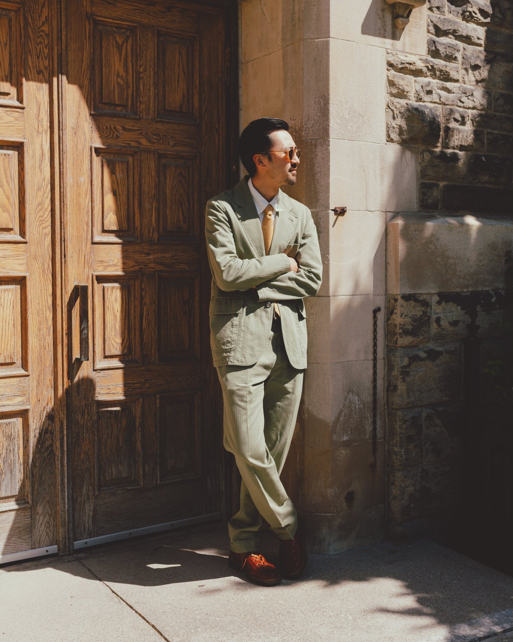 Herringbone Twill Cotton Games Blazer Mk. I Olive - DRAKE'S