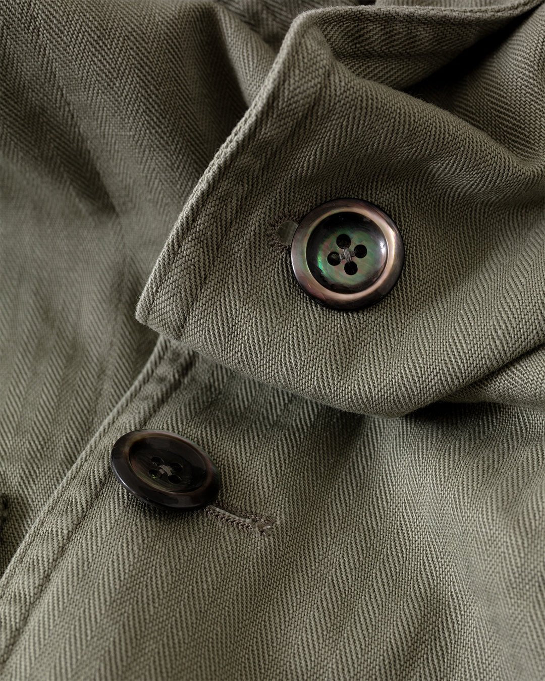 Herringbone Twill Cotton Games Blazer Mk. I Olive - DRAKE'S