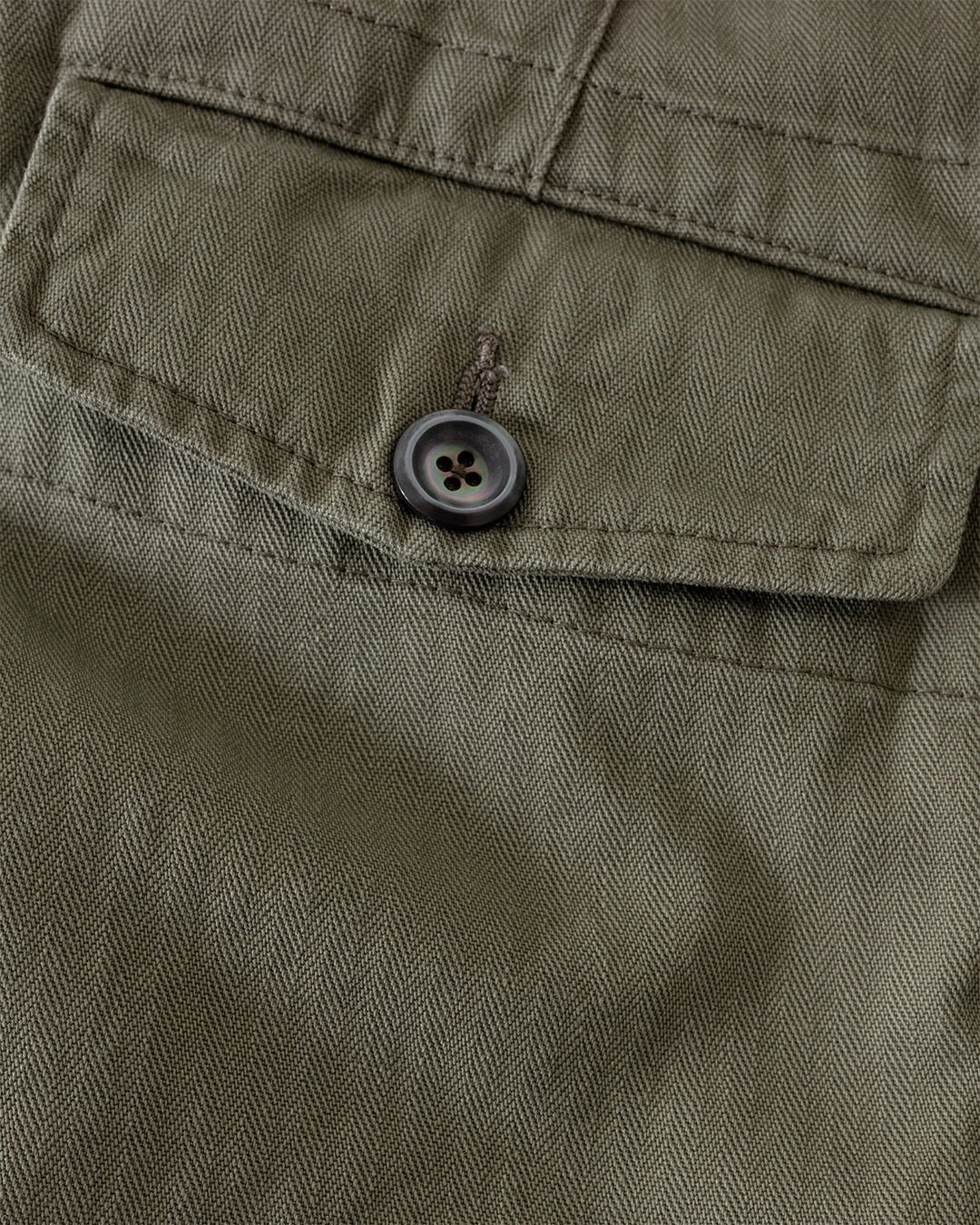 Herringbone Twill Cotton Games Trouser Mk. I Olive - DRAKE'S