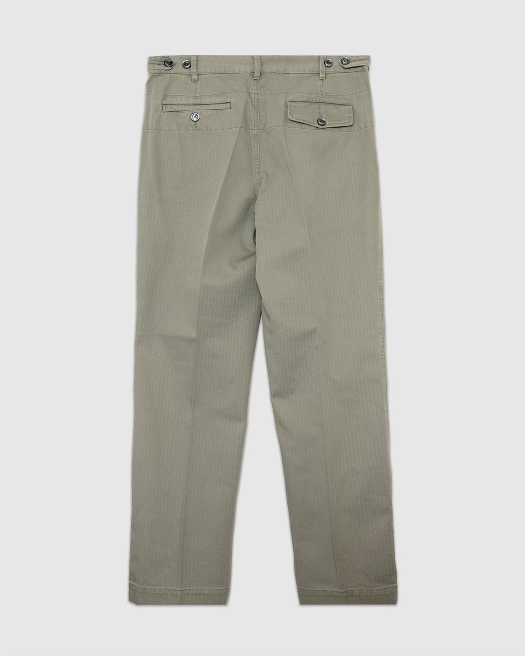 Herringbone Twill Cotton Games Trouser Mk. I Olive - DRAKE'S