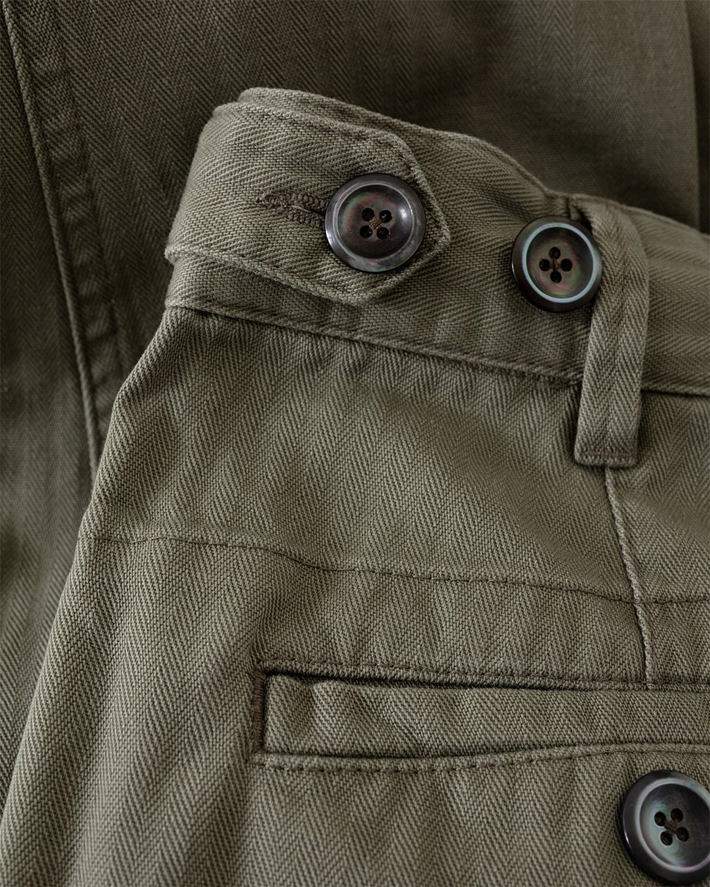 Herringbone Twill Cotton Games Trouser Mk. I Olive - DRAKE'S