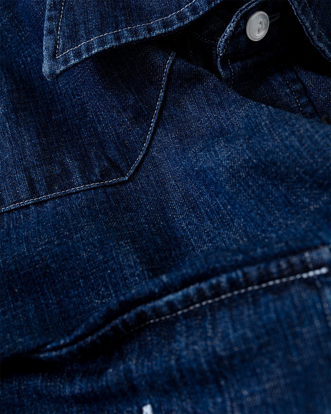 Light Denim Western Shirt Stone Wash - DRAKE'S