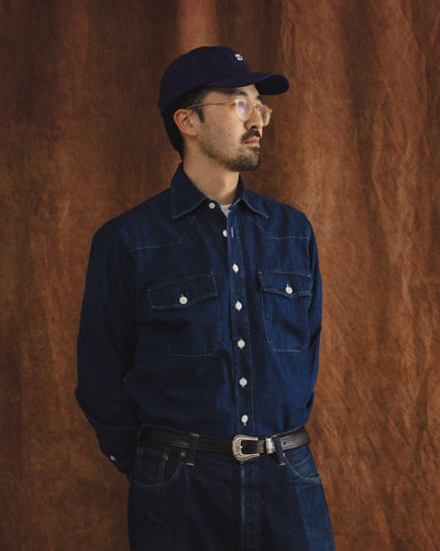Light Denim Western Shirt Stone Wash - DRAKE'S