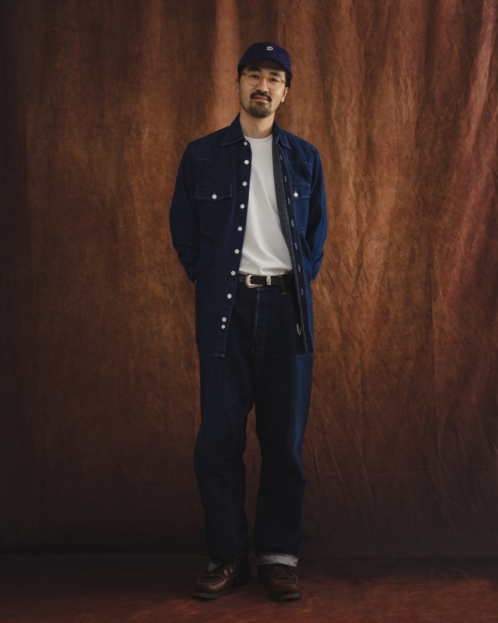 Light Denim Western Shirt Stone Wash - DRAKE'S