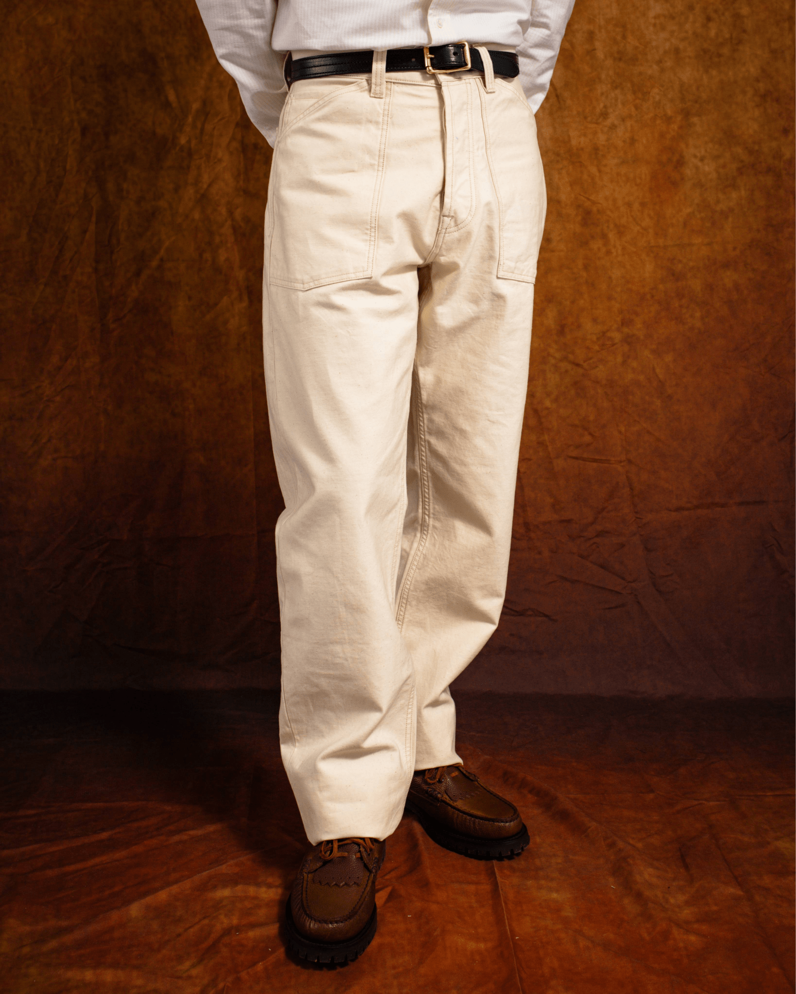 Military Satin Naval Pant Ecru - DRAKE'S